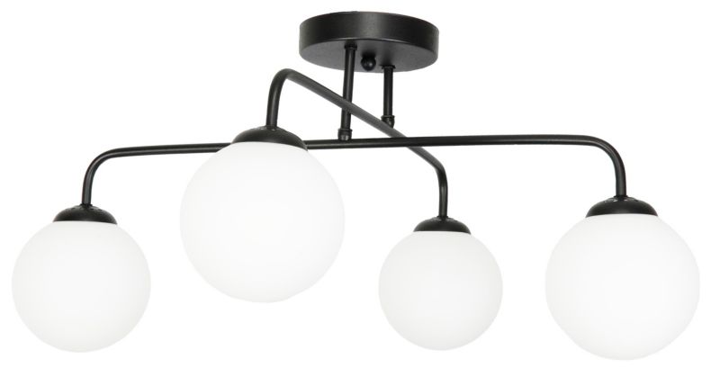 Lampa wisząca EDYLIT żyrandol kule białe czarna loft 4xE14 nowoczesna OLMO 14-821 1 szt.