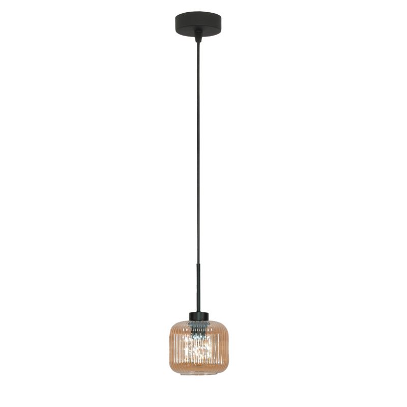 Lampa wisząca EDYLIT zwis 1xE27 bursztynowy klosz loft industrialna nad stół BEKA AMBER 15-015 1 szt.