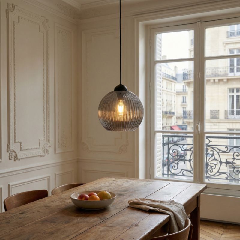 Lampa wisząca EDYLIT zwis 1xE27 grafitowy klosz loft do kuchni SFERA 15-055 1 szt.