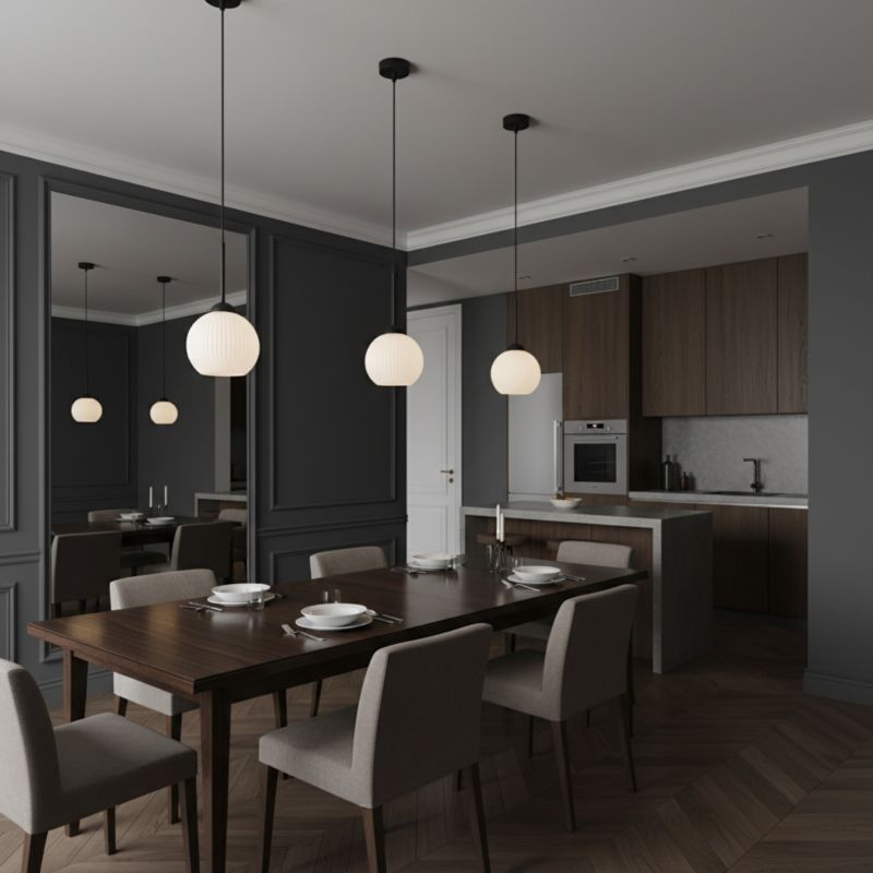 Lampa wisząca EDYLIT zwis pojedynczy 1xE27 biała kula loft industrialna nad stół FIONA 14-985 1 szt.