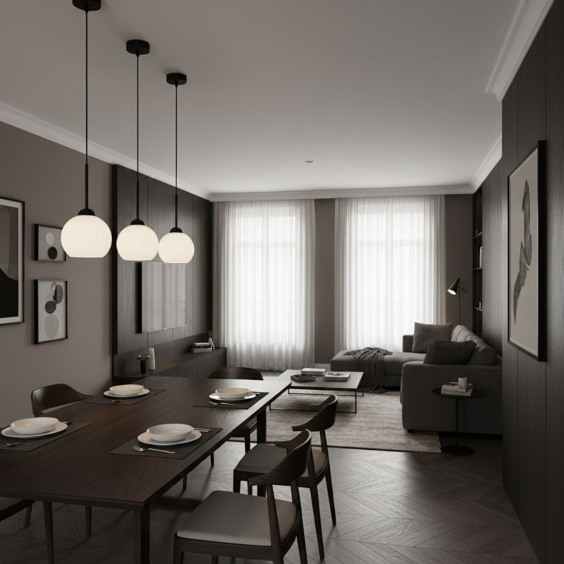 Lampa wisząca EDYLIT zwis pojedynczy 1xE27 biała kula loft industrialna nad stół FIONA 14-985 1 szt.