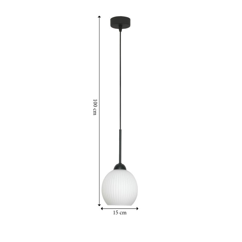 Lampa wisząca EDYLIT zwis pojedynczy 1xE27 biała kula loft industrialna nad stół FIONA 14-985 1 szt.