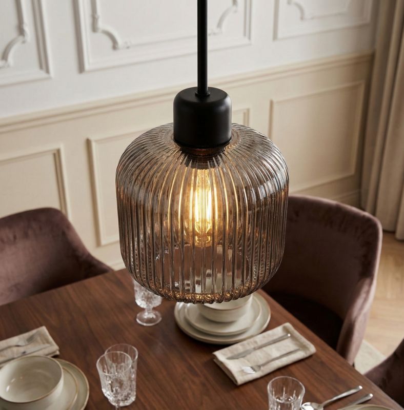 Lampa wisząca EDYLIT zwis sufitowa industrialna grafit klosz nowoczesna 1xE27 BEKA GREY 15-005 1 szt.