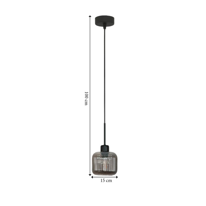 Lampa wisząca EDYLIT zwis sufitowa industrialna grafit klosz nowoczesna 1xE27 BEKA GREY 15-005 1 szt.