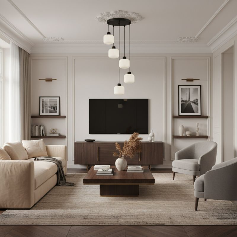 Lampa wisząca EDYLIT zwis sufitowa kaskada industrialna białe klosze loft 5xE27 BEKA BIANCO 14-960 1 szt.