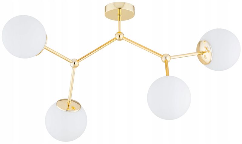 Lampa Wisząca Elko-Lighting 4-Punktowa Sufitowa Złota Białe Szklane Kule Milo E27 1 szt