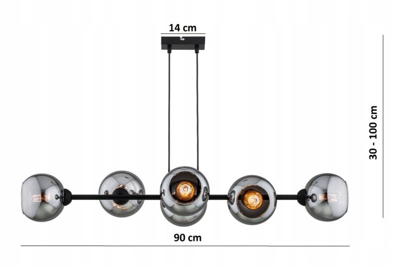 Lampa Wisząca Elko-Lighting Dior E27 czarny 1 szt