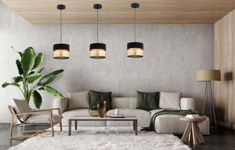 Lampa Wisząca Elko-Lighting Dual Czarno-Złota 1-Punktowa 20cm E27 1 szt