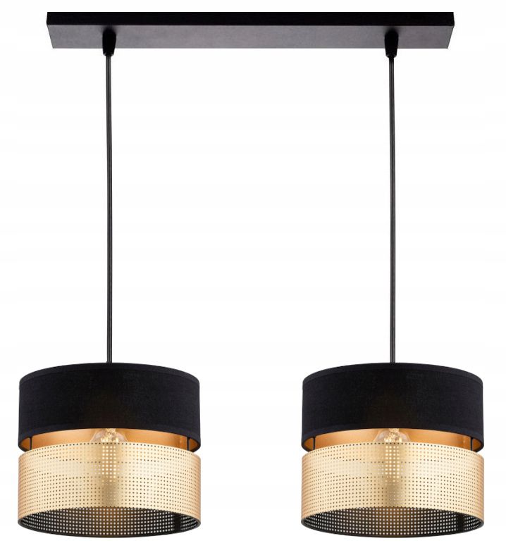 Lampa Wisząca Elko-Lighting Dual Czarno-Złota 2-Punktowa E27 1 szt