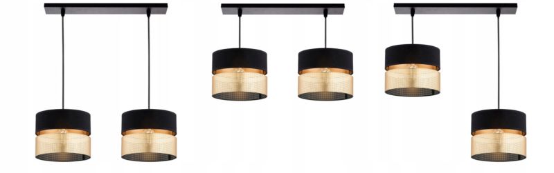 Lampa Wisząca Elko-Lighting Dual Czarno-Złota 2-Punktowa E27 1 szt