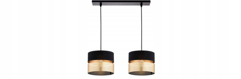 Lampa Wisząca Elko-Lighting Dual Czarno-Złota 2-Punktowa E27 1 szt