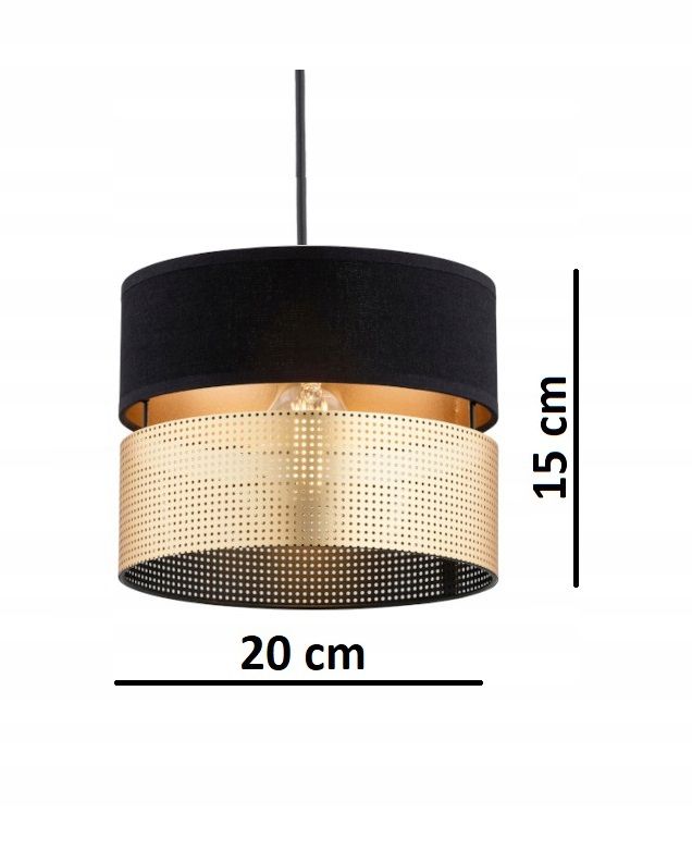 Lampa Wisząca Elko-Lighting Dual Czarno-Złota 2-Punktowa E27 1 szt