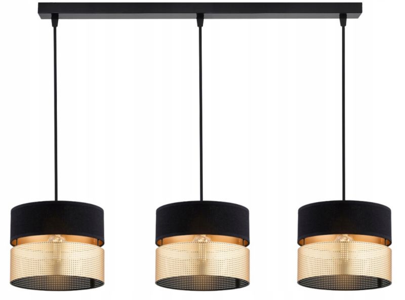 Lampa Wisząca Elko-Lighting Dual Czarno-Złota 3-Punktowa E27 1 szt