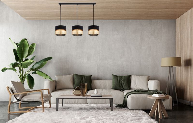 Lampa Wisząca Elko-Lighting Dual Czarno-Złota 3-Punktowa E27 1 szt