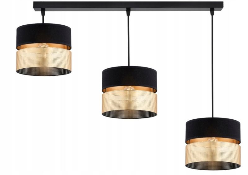 Lampa Wisząca Elko-Lighting Dual Czarno-Złota 3-Punktowa E27 1 szt