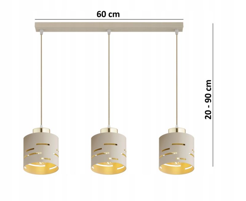 Lampa Wisząca Elko-Lighting Listwa 3-Punktowa Vox E27 beżowy 1szt