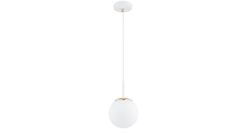 Lampa Wisząca Elko-Lighting Milo Biała z Elementem Złota 1-Punktowa 1 szt