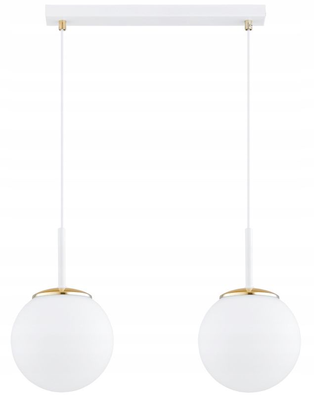 Lampa Wisząca Elko-Lighting Milo Biała z Elementem Złota 2-Punktowa 1 szt