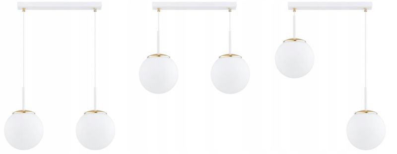 Lampa Wisząca Elko-Lighting Milo Biała z Elementem Złota 2-Punktowa 1 szt