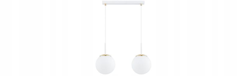 Lampa Wisząca Elko-Lighting Milo Biała z Elementem Złota 2-Punktowa 1 szt