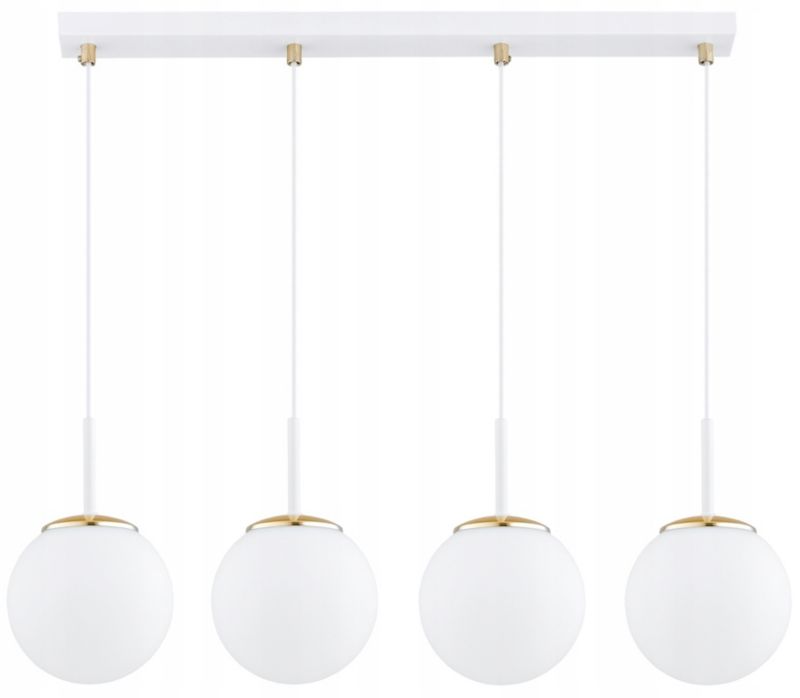 Lampa Wisząca Elko-Lighting Milo Biała z Elementem Złota 4-Punktowa 1 szt
