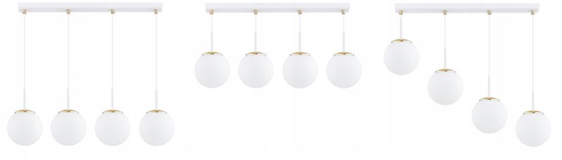Lampa Wisząca Elko-Lighting Milo Biała z Elementem Złota 4-Punktowa 1 szt