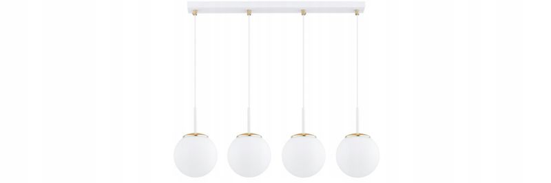 Lampa Wisząca Elko-Lighting Milo Biała z Elementem Złota 4-Punktowa 1 szt