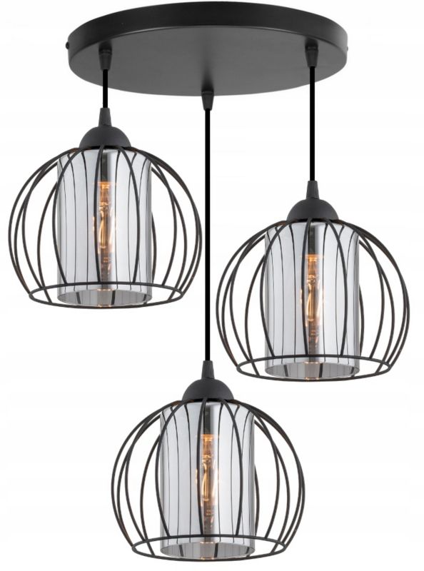 Lampa Wisząca Elko-Lighting Plafon Regulowany 3-Punktowy Viron E27 czarny 1 szt