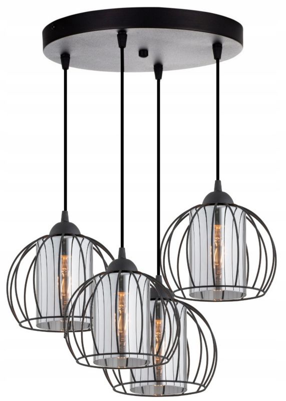 Lampa Wisząca Elko-Lighting Plafon Regulowany 4-Punktowy Viron E27 czarny 1 szt