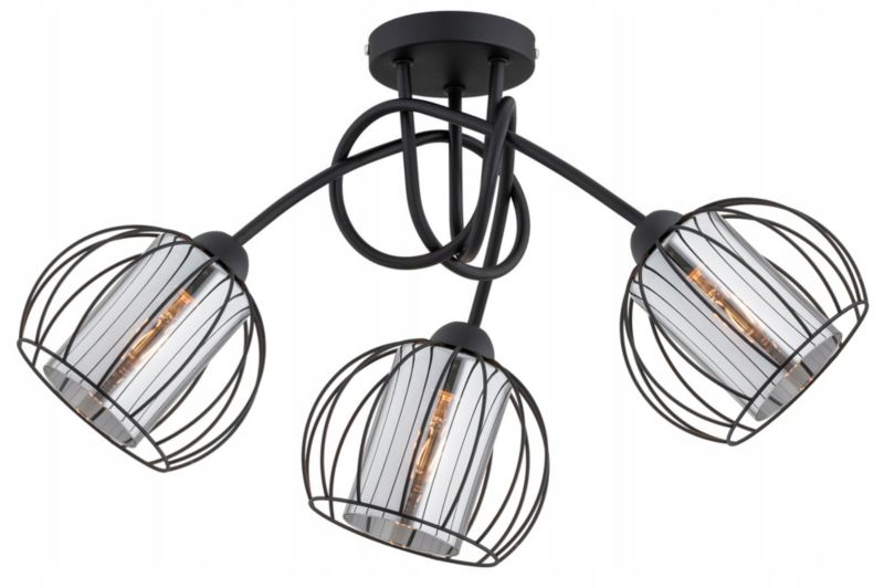 Lampa Wisząca Elko-Lighting Skręt 3-Punktowy Viron E27 czarny 1 szt