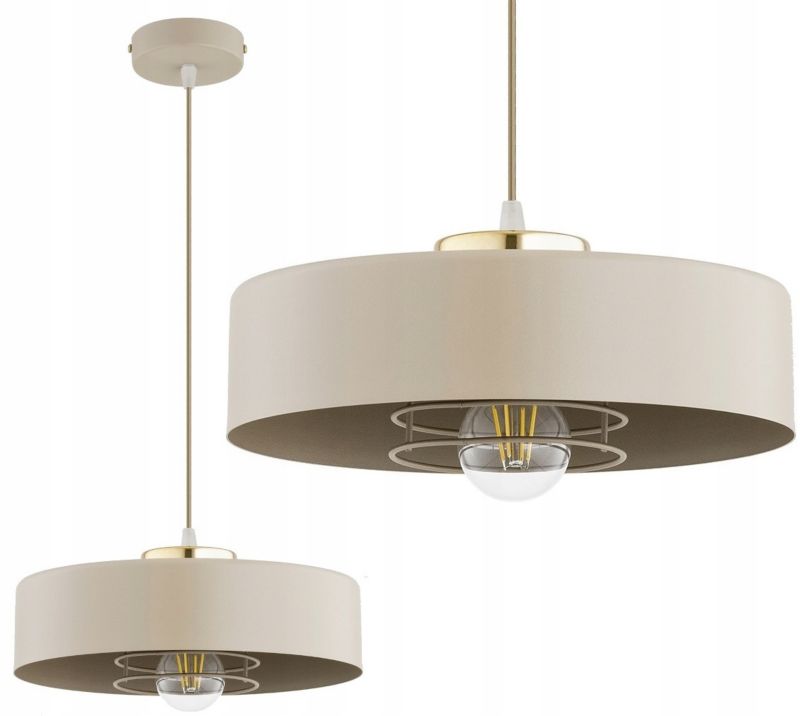 Lampa Wisząca Elko-Lighting Spring Zwis 1-Punktowy 30cm  Ecru E27 beżowy 1 szt