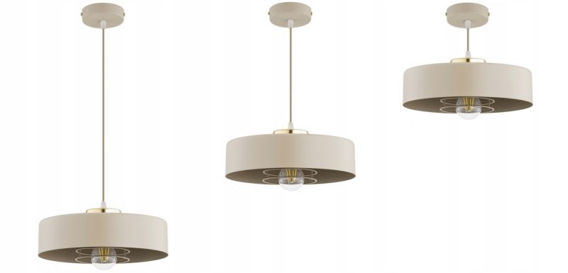 Lampa Wisząca Elko-Lighting Spring Zwis 1-Punktowy 30cm  Ecru E27 beżowy 1 szt
