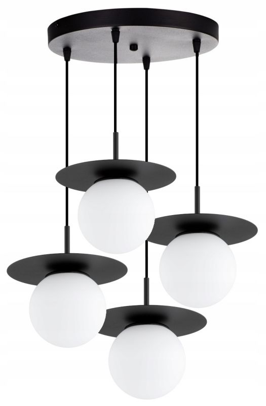 Lampa Wisząca Elko-Lighting Szklana Kula Nox Plafon 4x E27 czarny 1 szt