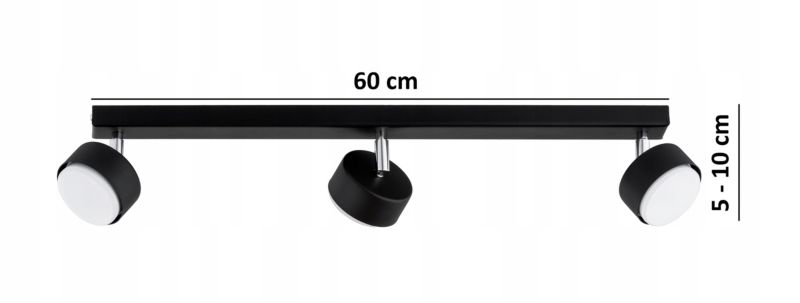 Lampa Wisząca Elko-Lighting Szyna Regulowana 3-Punktowa Mono GX53 czarny 1 szt
