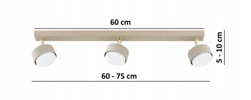Lampa Wisząca Elko-Lighting Szyna Regulowana Mono Ecru 3x GX53 ecru 1 szt