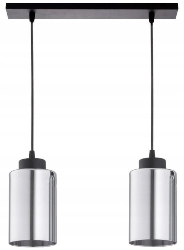 Lampa Wisząca Elko-Lighting Tuba Grafit 2-Punktowa Czarna 1 szt