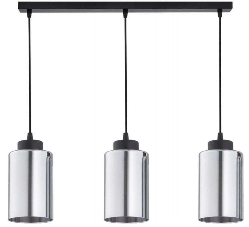 Lampa Wisząca Elko-Lighting Tuba Grafit Listwa 3-Punktowa Czarna 1 szt