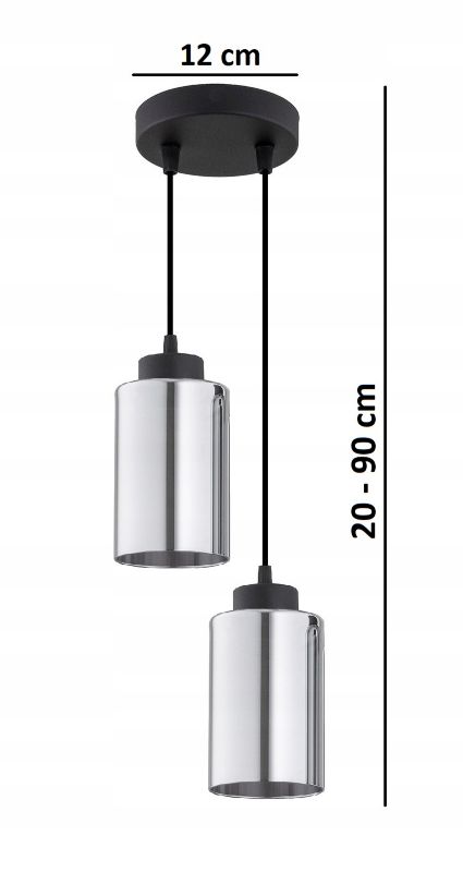 Lampa Wisząca Elko-Lighting Tuba Grafit Zwis 2-Punktowy Czarny 1 szt