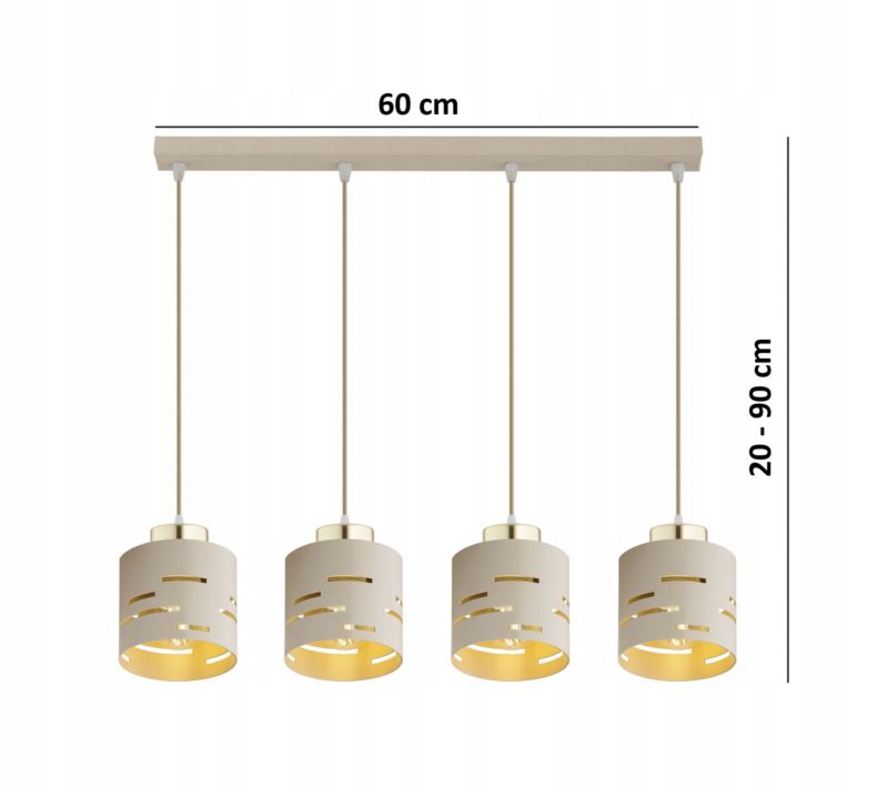 Lampa Wisząca Elko-Lighting Zwis 4-Punktowy Listwa Vox E27 beżowy 1 szt