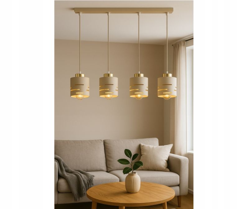 Lampa Wisząca Elko-Lighting Zwis 4-Punktowy Listwa Vox E27 beżowy 1 szt