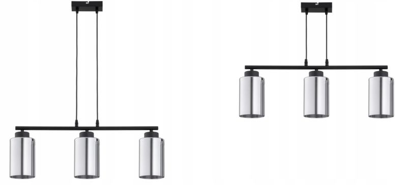 Lampa Wisząca Elko-Lighting  Zwis Nad Stół 3-Punktowy Tuba E27 czarny 1 szt