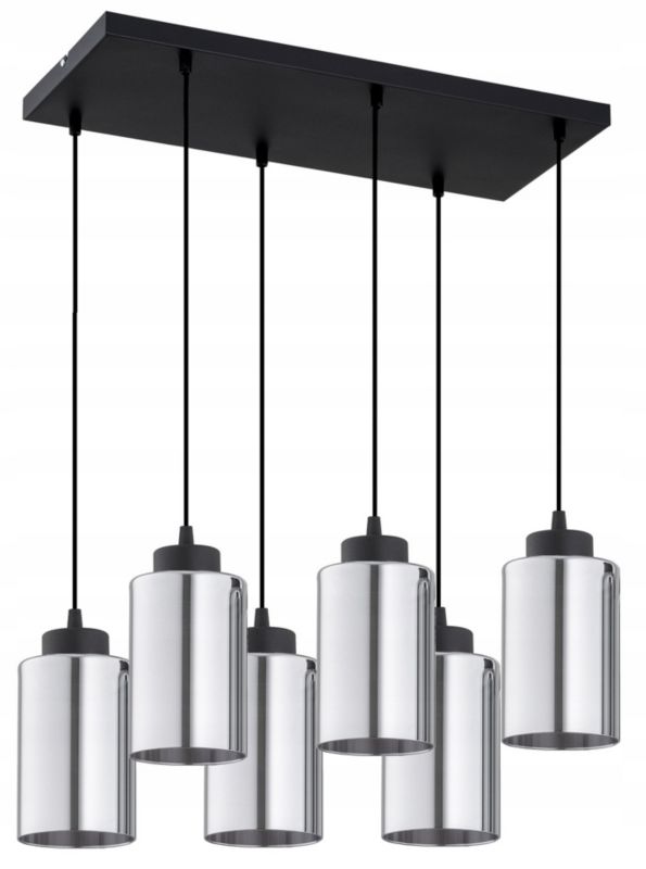 Lampa Wisząca Elko-Lighting Zwis Nad Stół 6-Punktowy Tuba E27 czarny 1 szt
