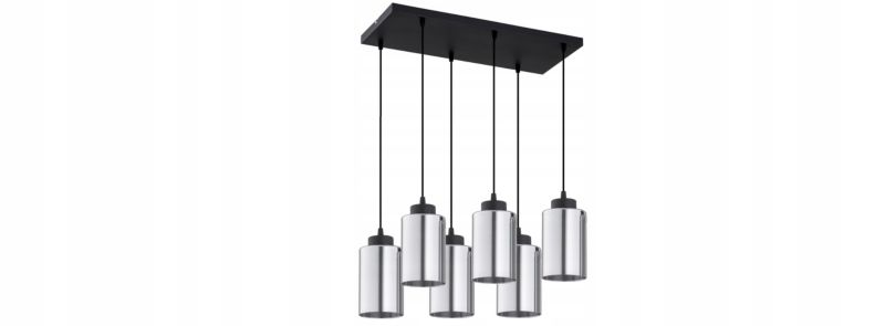Lampa Wisząca Elko-Lighting Zwis Nad Stół 6-Punktowy Tuba E27 czarny 1 szt