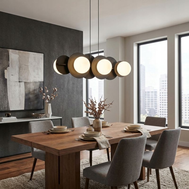 Lampa Wisząca Elko-Lighting Zwis Nad Stół Nox 6x E27 czarny 1 szt