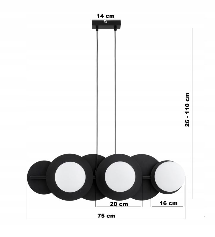 Lampa Wisząca Elko-Lighting Zwis Nad Stół Nox 6x E27 czarny 1 szt