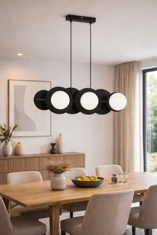 Lampa Wisząca Elko-Lighting Zwis Nad Stół Nox 6x E27 czarny 1 szt