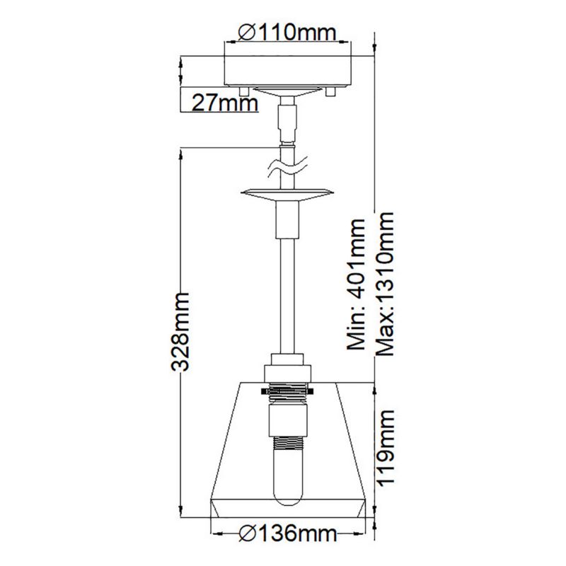 Lampa wisząca Elstead Agatha polerowany chrom wym: 131 x 13,6 x 13,6 cm 1xG9 x 3W 1 szt.