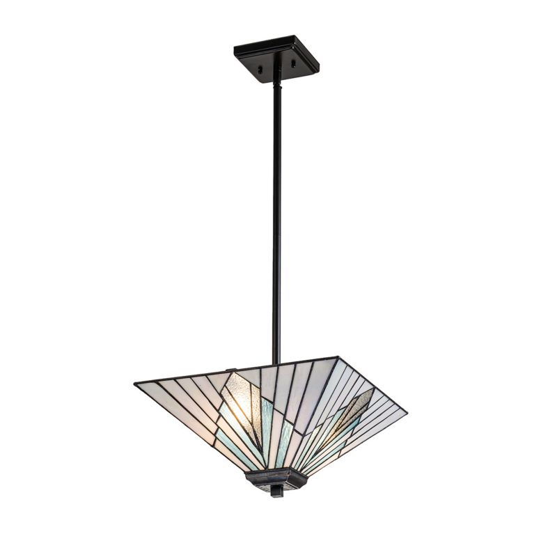 Lampa wisząca Elstead Alderley 8456 wielokolorowo-vintage brąz Tiffany 2xE27 x 1 szt.