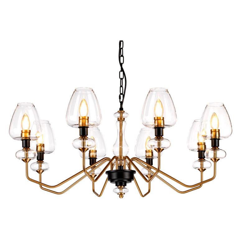Lampa wisząca Elstead Armand 7917 postarzany mosiądz-czerń industrialna 8xE14 x 40W 1 szt.