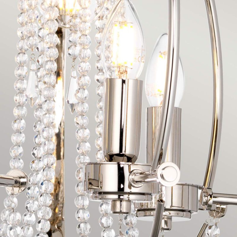 Lampa wisząca Elstead Cassie polerowany nikiel wym: 226,3 x 45,8 x 45,8 cm 3xE14 x 60W 1 szt.